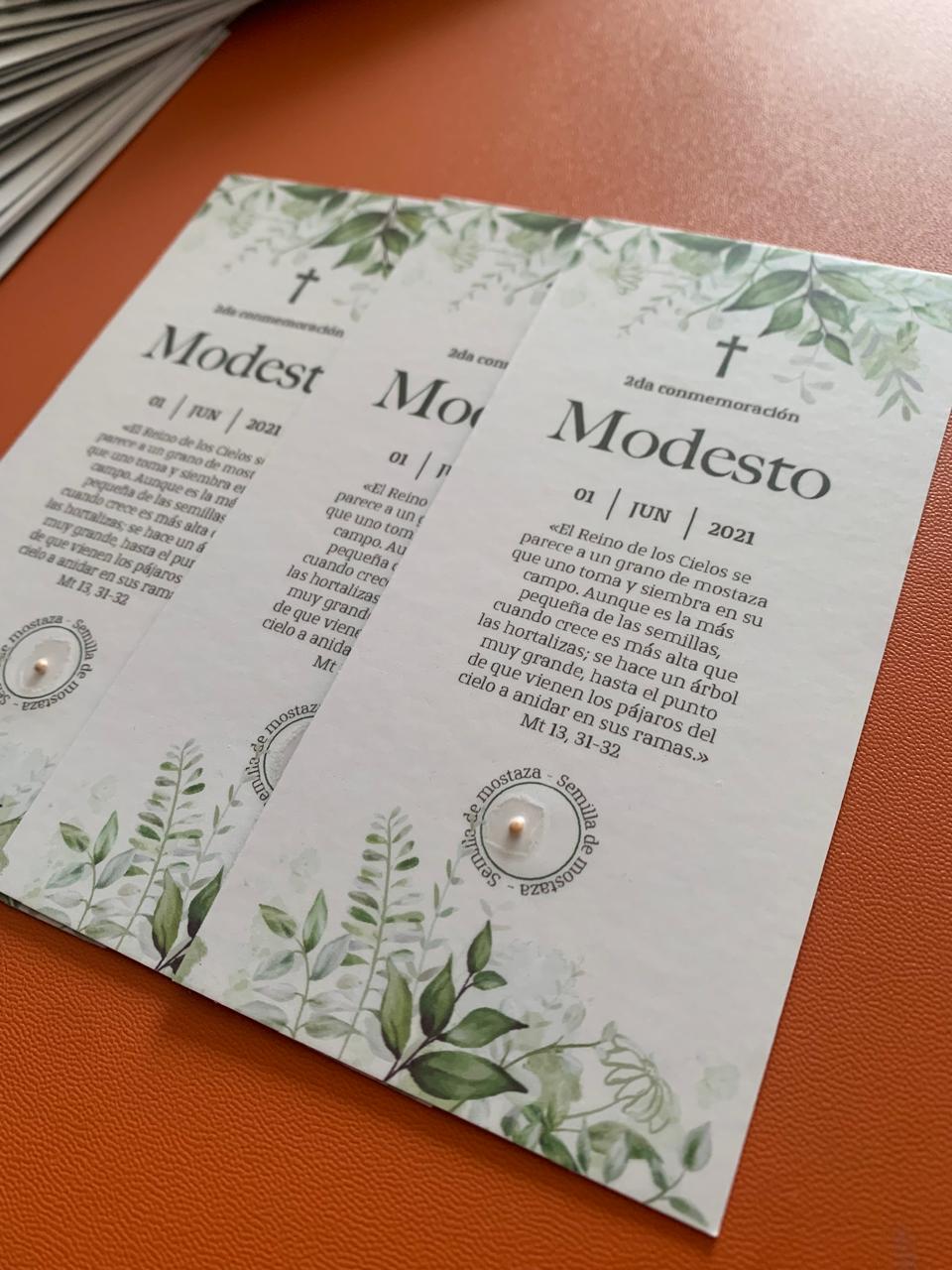 Recuerdos "Partió al Cielo" con semilla de mostaza