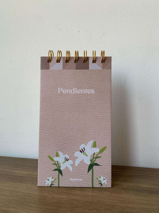 Notebook de pendientes diseño Lirios - avena